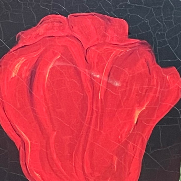 PRICE DROP! Dramatic hand painted red flowers 11 x 14" stretch canvas - Set of 2 - Picture 8 of 16